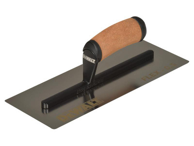 DEWALT Drywall 0.5mm FLEX Stainless Steel Flat Trowel, Leather Handle 12in - The DEWALT FLEX Stainless Steel Flat Trowel is lightweight but also offers the sturdy construction that professionals demand