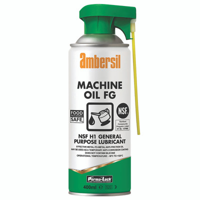 NSF HEAVY DUTY LUBRICANT 400ML - Food Grade Cleaning and Lubrication, NSF H1 General Purpose Lubricant, Machine Oil FG, 400ml Aerosol, AmbersilAll images used are for illustrative purposes only