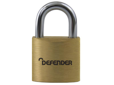 DEFENDER Brass Padlock 30mm - The DEFENDER range of Brass Padlocks give protection against an opportunist attack