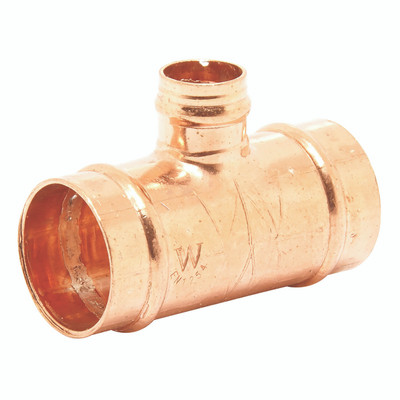 42X28 SOLDER RING RED BRANCH TEE - 22mm Outside Diameter x 15mm Outside Diameter, Plumbing Solder Ring Coupling, Reducing on Branch, Tee, Copper, BS EN 1254 Part 1 Standard, Working Temperature -40Â°C to +110Â°C, FT ProAll images used are for illustrat