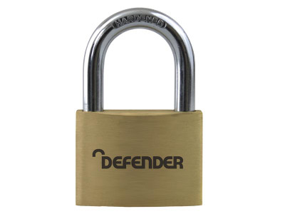DEFENDER Brass Padlock 50mm Keyed Alike - The DEFENDER range of Brass Padlocks give protection against an opportunist attack