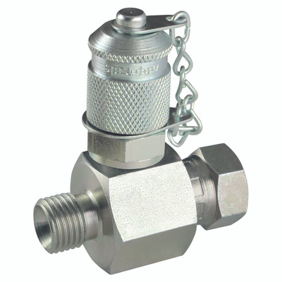 G1/4" BSPP TEST COUP WITH TEST POINT - 1/4" BSP Parallel Male, Hydraulic Test Point Coupling, In-line Tee, Piston Valve Type, M16 x 2, Steel, Nitrile Seal, Working Temperature -30Ã‚Â°C to +100Ã‚Â°C, Maximum Working Pressure 400 bar, SpradowAll images u