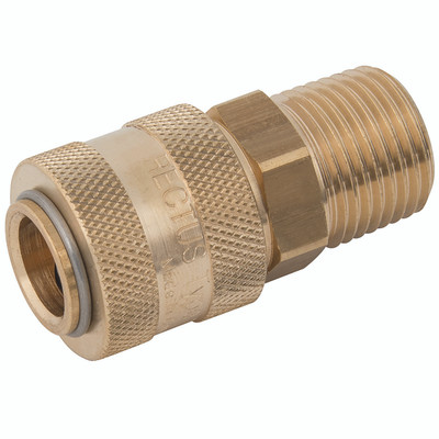 1/4" BSPT MALE  COUPLING BRASS UNPLATED - 1/4" BSP Taper Male Coupling, Series 13KA, Standard, Parker Rectus, Pneumatic Quick Release, Valved, Brass, Nitrile Seal, Working Temperature -20°C to +100°C, Maximum Working Pressure 35 bar, Parker Rectus<p 1/4" BSPT MALE  COUPLING BRASS UNPLATED - 1/4" BSP Taper Male Coupling, Series 13KA, Standard, Parker Rectus, Pneumatic Quick Release, Valved, Brass, Nitrile Seal, Working Temperature -20°C to +100°C, Maximum Working Pressure 35 bar, Parker Rectus<p