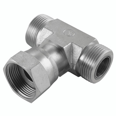 13/16" ORFS M/M/F SWIV FORGED BRANCH TEE - 9/16" ORFS Male x 9/16" ORFS Female, Hydraulic Adaptor Steel, Swivel Female Branch Forged, Tee, Zinc Plated Mild Steel, Maximum Working Pressure 289 bar, Burnett & HillmanAll images used are for illustrative p 13/16" ORFS M/M/F SWIV FORGED BRANCH TEE - 9/16" ORFS Male x 9/16" ORFS Female, Hydraulic Adaptor Steel, Swivel Female Branch Forged, Tee, Zinc Plated Mild Steel, Maximum Working Pressure 289 bar, Burnett & HillmanAll images used are for illustrative p