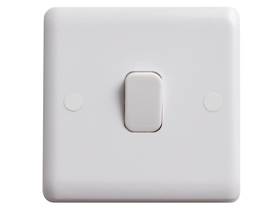 Deta Vimark Light Switch 1-Gang 2-Way - The Deta Vimark Light Switch is made from durable, moulded plastic and has a smooth, curved profile