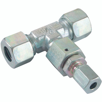 10X10X06MM OD REDUCING TEE STEEL (S) - 10mm Outside Diameter x6mm Outside Diameter x 10mm Outside Diameter, Hydraulic DIN 2353 Compression Fitting, Reducing on Branch and Run, Heavy Duty, Tee, Chromium Plated Steel, Maximum Working Pressure 630 bar, Danfo 10X10X06MM OD REDUCING TEE STEEL (S) - 10mm Outside Diameter x6mm Outside Diameter x 10mm Outside Diameter, Hydraulic DIN 2353 Compression Fitting, Reducing on Branch and Run, Heavy Duty, Tee, Chromium Plated Steel, Maximum Working Pressure 630 bar, Danfo