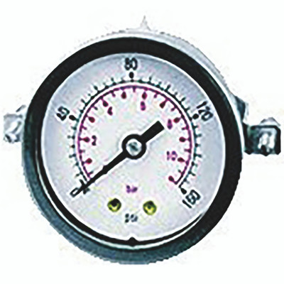 GAUGES 40MM PAN MTG 1/8 BACK - 1/8" BSP Taper Male, Back Connection, Panel Mounted Dry Gauge, 40mm Gauge Diameter, Working Pressure 0 to 1 barAll images used are for illustrative purposes only
