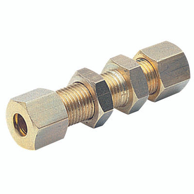 14MM OD BULKHEAD BRASS CONNECTOR - 14mm Outside Diameter, Metric Brass Compression Fitting, Equal, Bulkhead Connector, AignepAll images used are for illustrative purposes only