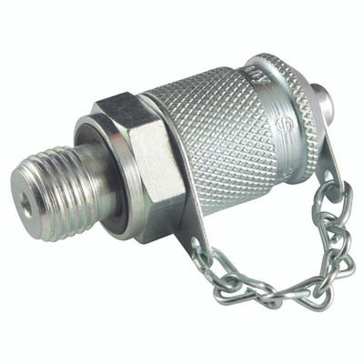 1/8"BSP MALE +M16X2MM TEST POINT FITTING - 1/8" BSP Parallel Male x M16  x  2 Metric Male, Hydraulic Adaptor Steel, 1/8" BSP Parallel Male, M16 x 2, Test Point, Zinc Plated Mild Steel, Maximum Working Pressure 350 bar, Burnett & HillmanAll images used