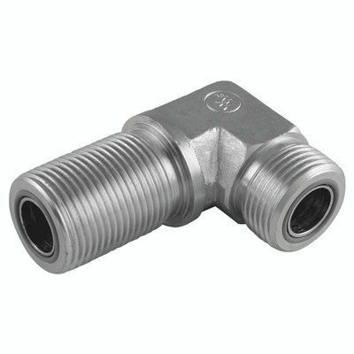 13/16" ORFS M/M 90  FORGED BULKHEAD - 9/16" ORFS Male, Hydraulic Adaptor Steel, Forged Bulkhead, 90Â° Elbow, Zinc Plated Mild Steel, Maximum Working Pressure 289 bar, Burnett & HillmanAll images used are for illustrative purposes only