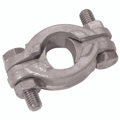 2-BOLT CLAMP PLATED 89MM X 101MM - 17mm Minimum Size x 22mm Maximum Size, Golden Range Clamp, Zinc & Gold Passivated Plated, Malleable Iron, JaymacAll images used are for illustrative purposes only