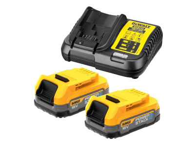 Dewalt DCB1102E2 XR POWERSTACK™ Starter Kit 18V - The DEWALT DCB1102E2 XR POWERSTACK&trade; Starter Kit contains the following:</p>  2 x 18V 1