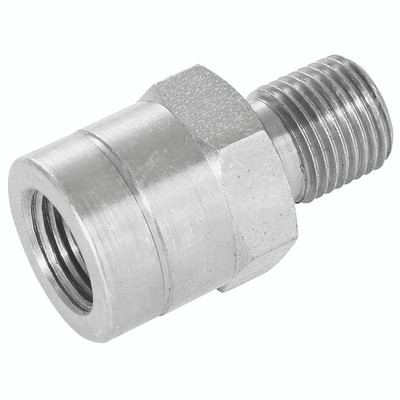 1/4" BSP X 3/8" NPTF M/F EXTENDED - 1/8" BSP Parallel Male x 1/8" NPT Female, Hydraulic Adaptor Steel, 60° Cone x Extended, Zinc Plated Mild Steel, Maximum Working Pressure 350 bar, Burnett & HillmanAll images used are for illustrative purposes only 1/4" BSP X 3/8" NPTF M/F EXTENDED - 1/8" BSP Parallel Male x 1/8" NPT Female, Hydraulic Adaptor Steel, 60° Cone x Extended, Zinc Plated Mild Steel, Maximum Working Pressure 350 bar, Burnett & HillmanAll images used are for illustrative purposes only