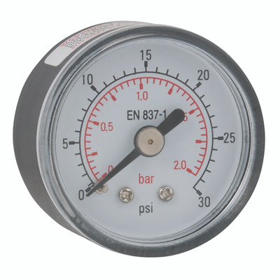 50MM DIA. 0-12BAR/PSI G1/4 CONNECTION - 1/8" BSP Tapered Male, ABS Case, Centre Back Connection, Dry Gauge, 40mm Dial Diameter, Working Pressure  0-15 psi, Working Pressure 0-1 bar, Air-ProAll images used are for illustrative purposes only 50MM DIA. 0-12BAR/PSI G1/4 CONNECTION - 1/8" BSP Tapered Male, ABS Case, Centre Back Connection, Dry Gauge, 40mm Dial Diameter, Working Pressure  0-15 psi, Working Pressure 0-1 bar, Air-ProAll images used are for illustrative purposes only