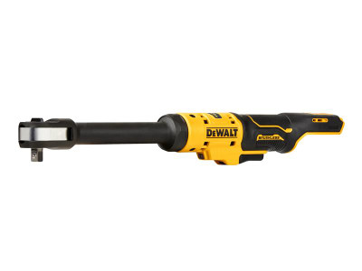 Dewalt DCF503EN XR 3/8in Open Head Extended Ratchet 12V Bare Unit - The DEWALT DCF503EN XR 3/8in Open Head Extended Ratchet has a brushless motor delivering up to 80Nm torque, ideal for use with a wide variety of fastener sizes and applications