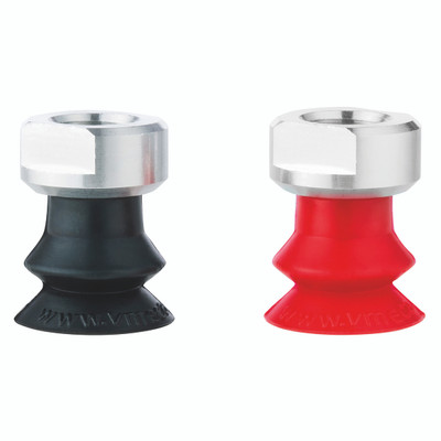 SINGLE-BELLOWS CUP  17MM  SILICONE - 17mm Suction Area Diameter, IRHD of 60, Vmeca Suction Cup, VB Series, Nitrile Single Bellow Cup, Black, Working Temperature -20Â°C to +110Â°C, VmecaAll images used are for illustrative purposes only