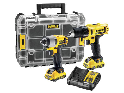 Dewalt DCK211D2T XR Twin Pack 12V 2 x 2.0Ah Li-ion - The DEWALT DCK211D2T XR Twin Pack, contains the following:</p>  1 x 12V DCD710 XR Sub-Compact Drill Driver with adjustable torque control for consistent screwdriving into a variety of materials