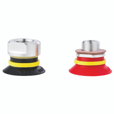 FLAT STYLE CUP W/CLEATS  20MM  WHT SIL - 20mm Suction Area Diameter, IRHD of 60, Vmeca Suction Cup, VFC Series, Nitrile Flat Suction Cup, Black, Working Temperature -20Â°C to +110Â°C, VmecaAll images used are for illustrative purposes only