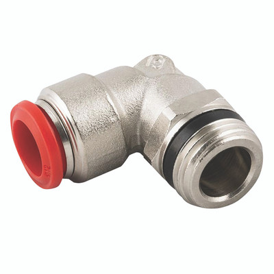 12MM OD X 1/2" BSPT MALE SW ELBOW - 3/8" BSP Taper Male x 14mm Outside Diameter, Push-in Fitting, 90Ã‚Â° Stud Swivel Elbow, Brass, Working Temperature -18Ã‚Â°C to +70Ã‚Â°C, Maximum Working Pressure 20 bar, AignepAll images used are for illustrative pur