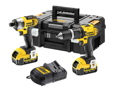 Dewalt DCZ285M2 Combi Drill & Impact Driver Twin Pack 18V 2 x 4.0Ah Li-ion - The DEWALT DCZ285M2 Twin Pack, contains the following:</p>  1 x 18V DCD785 XR Compact Hammer Drill Driver has an ultra-compact, lightweight design that allows it to be used