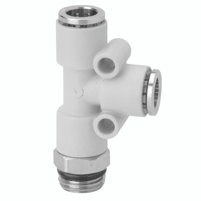 6MM X 1/8 BSPP S7000 MALE SW RUN TEE - 1/8" BSP Parallel Male x 4mm Outside Diameter, Series 7000 Super-rapid Compact Fitting, Swivel on Run, Tee, Technopolymer Working Temperature -20°C to +60°C, Working Pressure -0 6MM X 1/8 BSPP S7000 MALE SW RUN TEE - 1/8" BSP Parallel Male x 4mm Outside Diameter, Series 7000 Super-rapid Compact Fitting, Swivel on Run, Tee, Technopolymer Working Temperature -20°C to +60°C, Working Pressure -0