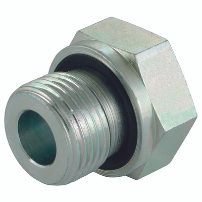 3/4"  X 1/4"  BSPP M/FEM BUSH/SEAL STEEL - 1/2" BSP Parallel Male x 1/4" BSP Parallel Female Hydraulic DIN 2353 Compression Fitting, Compact, Bush, Captive Nitrile Seal, Chromium Plated Steel, Maximum Working Pressure 630 bar, Danfoss WaltechAll images