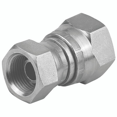 1/8"BSPP x3/8"BSPP SWIV F/F 60 CONE ADAP - 1/8" BSP Parallel Female x 1/8" BSP Parallel Female, Hydraulic Adaptor Steel, Swivel Female x Swivel Female 60Ã‚Â° Cone, Zinc Plated Mild Steel, Maximum Working Pressure 350 bar, Burnett & HillmanAll images us