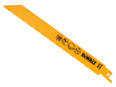 Dewalt Bi-Metal Reciprocating Blade for Plastic & Pipes 203mm (Pack 5) - DEWALT Bi-Metal Reciprocating Blades for universal use
