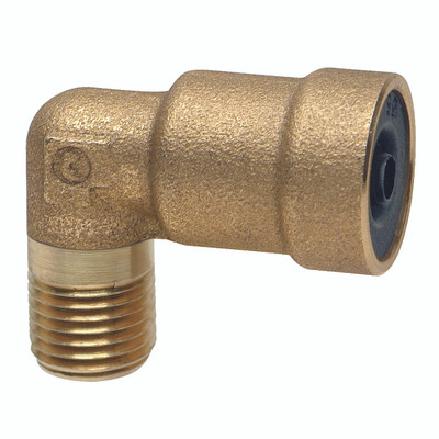 C TRUCK MALE ELBOW 8MM X 1/8" NPTF - 1/8" NPT Male x 6mm Outside Diameter, Pneumatic Air Brake C-Truck 9000 Series Push-in Metric Tube Fitting, 90Â° Stud Elbow, Brass, Nitrile Seal, Working Temperature -50Â°C to +100Â°C, Maximum Working Pressure 16 bar, C