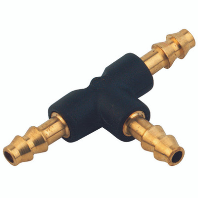 3MM I.D. T HOSE ADAPTOR - Push-on Hose Adaptor, Tee Connector, To Suit 2mm Hose Inside Diameter, Polyamide and Brass, Working Temperature -10Ã‚Â°C to +80Ã‚Â°C, Maximum Working Pressure 10 bar, AignepAll images used are for illustrative purposes only
