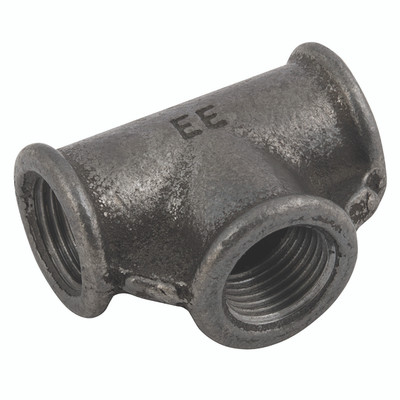 1/4"BSP F90 EQUAL TEE BLACK - 1/4" BSP Parallel Female, Malleable Iron Pipe Fitting, Black, Equal Tee, Fig 1/4"BSP F90 EQUAL TEE BLACK - 1/4" BSP Parallel Female, Malleable Iron Pipe Fitting, Black, Equal Tee, Fig