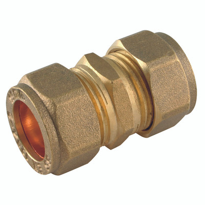 10MM OD EQUAL METRIC STR COUPLER BRASS - 10mm Outside Diameter, Metric Plumbing Compression Fitting, Equal, Straight Connector, Brass, Air-ProAll images used are for illustrative purposes only