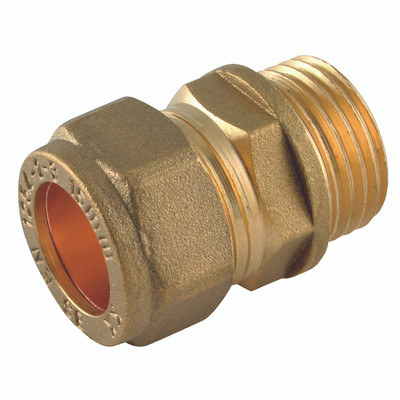 12MM OD 1/4" BSPT MALE METRIC STR BRASS - 1/4" BSP Tapered Male x 10mm Outside Diameter, Metric Plumbing Compression Fitting, Stud, Brass, Air-ProAll images used are for illustrative purposes only