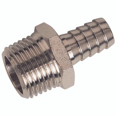 1/4" BSPT MALE X 08MM ID HOSETAIL NICKEL - 1" BSP Tapered Male, Hose Tail, Nickel Plated Brass Straight, To Suit Hose Inside Diameter 25mm, ISO 7 1/4" BSPT MALE X 08MM ID HOSETAIL NICKEL - 1" BSP Tapered Male, Hose Tail, Nickel Plated Brass Straight, To Suit Hose Inside Diameter 25mm, ISO 7