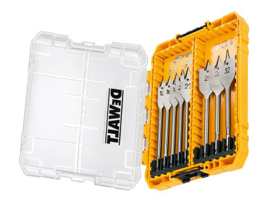 Dewalt DT70750 Flat Drill Bit Set, 8 Piece - DEWALT Flat Drill Bits are made from high-quality chrome vanadium steel with a ground central point and cutting edges for accurate location and clean cutting