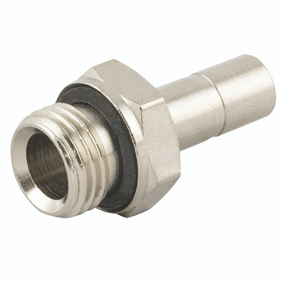 04MM OD X 1/8" BSPP MALE STEM ADAPTOR - 1/4" BSP Parallel Male x 10mm Stem Outside Diameter, Push-in Fitting, Stud Standpipe, Brass, Working Temperature -18Ã‚Â°C to +70Ã‚Â°C, Maximum Working Pressure 20 bar, AignepAll images used are for illustrative p