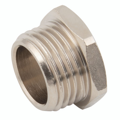 M5 MET    MALE BLANK PLUG BRASS/NICKEL - M5 Metric Male, Brass Nickel Plated Adaptor, Blanking Plug, KelmAll images used are for illustrative purposes only