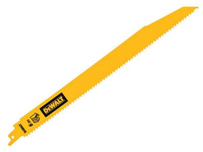Dewalt Bi-Metal Wood Demolition Reciprocating Blade 304mm x 6 TPI (Pack 5) - DEWALT Fast Cut Demolition Reciprocating Blades have a plunge point tip for easy plunge cutting in all woods