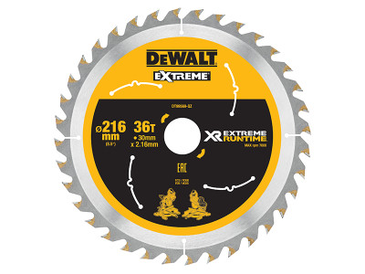 Dewalt XR FlexVolt Circular Saw Blade 216 x 30mm x 36T