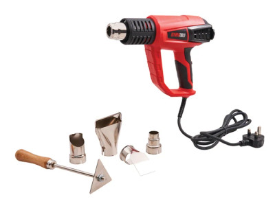 Olympia Power Tools 2000W Heat Gun - The XMS 2,000W Heat Gun has a powerful motor and 3 heat/airflow settings, the Olympia Tools® built 230 volt gun is controlled by an easy-to-use switch Olympia Power Tools 2000W Heat Gun - The XMS 2,000W Heat Gun has a powerful motor and 3 heat/airflow settings, the Olympia Tools® built 230 volt gun is controlled by an easy-to-use switch