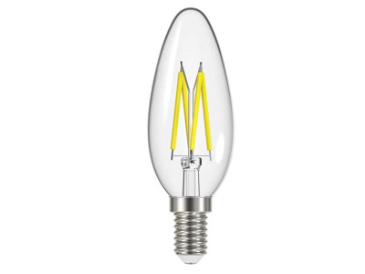 Energizer® LED SES (E14) Candle Filament Non-Dimmable Bulb, Warm White 250 lm 2.3W - These Clear Finish Energizer&reg; LED Candle Bulbs have a decorative filament making them ideal for decorative fittings