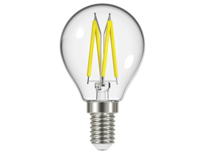 Energizer® LED SES (E14) Golf Filament Non-Dimmable Bulb, Warm White 470 lm 4W - These Clear Finish Energizer&reg; LED Golf Bulbs have a decorative filament making them ideal for decorative fittings