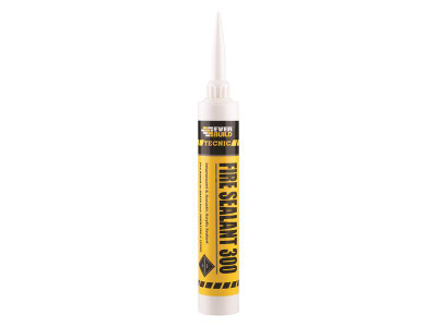 Everbuild Sika Tecnic Fire Sealant 300 Intumescent White 380ml - Everbuild Tecnic Fire Sealant 300 is an intumescent and acoustic acrylic sealant that swells when exposed to temperatures in excess of 150&deg;C to prevent the passage of fire and smoke