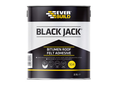 Everbuild Sika Black Jack® 904 Bitumen Roof Felt Adhesive 2.5 litre - Everbuild Black Jack&reg; 904 Bitumen Roof Felt Adhesive is a cold applied, black oxidised, bitumen-based adhesive