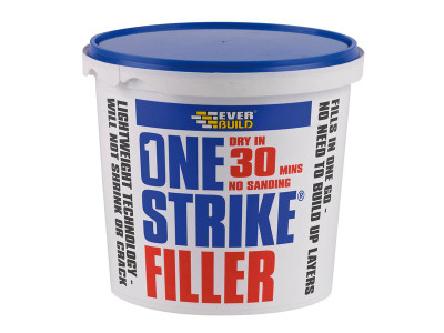 Everbuild Sika One Strike Filler 5 litre - Everbuild One Strike is a revolutionary ready-mixed lightweight filler for the preparation of numerous surfaces prior to painting or wallpapering