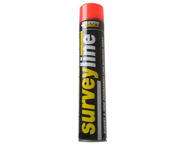 Everbuild Sika Survey Line® Marker Spray Red 700ml - Everbuild Survey Line&reg; is a spray applied marking paint for general contractors and surveyors when spot marking