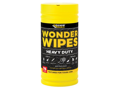 Everbuild Sika Heavy-Duty Wonder Wipes (Tub 75) - Everbuild Heavy-Duty Wonder Wipes are textured wipes which are specially formulated for the building, engineering and allied trades to clean ingrained dirt from hands, tools and surfaces