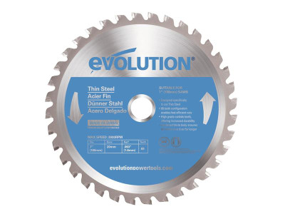 Evolution Thin Steel Cutting Circular Saw Blade 180 x 20mm x 68T - Evolution Thin Steel Cutting Circular Saw Blade delivers maximum performance by using the highest grade carbide, hardened blade bodies and ultra high-grade brazing techniques to increas