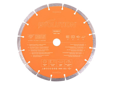 Evolution Premium Diamond Disc Cutter Blade 230 x 22.2mm - The Evolution Premium Diamond Disc Cutter Blade is impregnated with even more diamond to provide a cutting surface that will deliver cut after cut in the toughest working conditions
