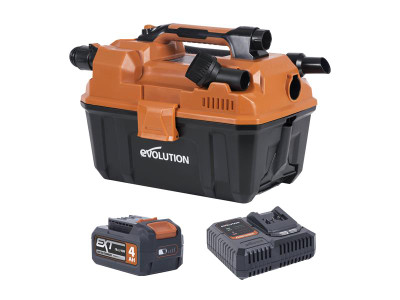 Evolution R11VAC-Li EXT Wet & Dry Vacuum Cleaner 18V 1 x 4.0Ah Li-ion - The Evolution R11VAC-Li EXT Wet &amp; Dry Vacuum Cleaner is ideal for power tool dust extraction and general cleaning tasks